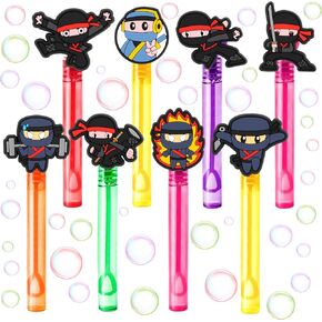 24pcs Ninja Bubble Wands for Kids - Forms Favors ، Goodie Bag Fillers ، Pinata Sties ، Diardend Toys ، جوائز فئة ، هدايا للأطفال الصغار ، الأولاد والبنات