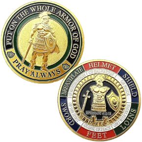 مجموعة Armor of God Challenge Coin Coin Coin التذكارية (حزمة 6)