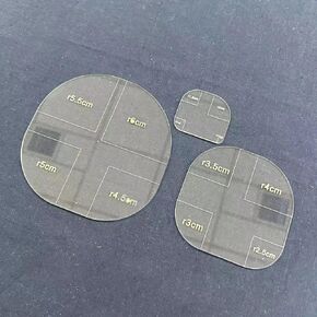 yicbor 1/4 مجموعة قالب خياطة اللحف - 3pcs/مجموعة مسطرة رقعة زاوية منحنية لصنع الحقائب ، وقواد الشاي وتصميم نمط الخياطة ، أدوات شفافية DIY عالية الشفافية