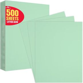 1 intheoffice ورقة نسخ أخضر ، ورق طابعة ، ورقة نسخة ملونة ، 20 رطلا ، 8.5 "× 11" ، 20 رطلا ، 500 حزمة
