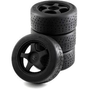 2.9 Belted Rc Tires with Foam Inserts（4pcs）5-Spoke 17mm Hex 42 Wide diameter102mm for Arrma Felony Infraction 6S BLX Typhon 3S 6S MEGA550 Limitless Roller Please use Glue to Bond Before use