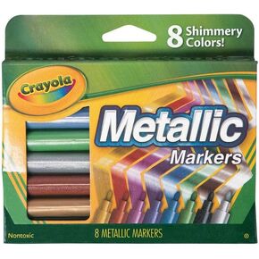 علامات ألوان معدنية متنوعة من Crayola® - (حزمة من 8) - ألوان متلألئة وحيوية - مثالية لصياغة المشاريع الفنية والمزيد