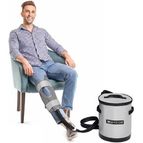 Cold Therapy Machine, Ice Machine for Knee After Surgery, cryotherapy Systerm with Pump, Adjustable Timer, Ideal for Knee Replacement Recovery, ACL,Swelling, Sprains, and Other Injuries (Gray)