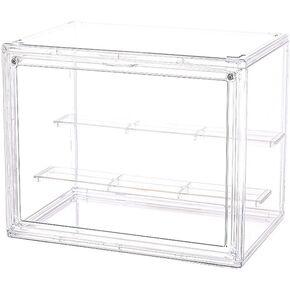 Clear Acrylic Display Case with Shelves, Dustproof Stackable Display Box Transparent Assemble Storage Showcase Collection Acrylic Cube for Miniature Figures Funko Pop