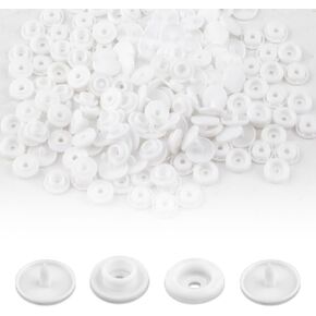 100 Sets T5 Plastic Snaps No-Sew Snap Buttons for Sewing and Crafting Snap Fastener Setter for Clothing Diapers Bibs Rain Coat Crafts