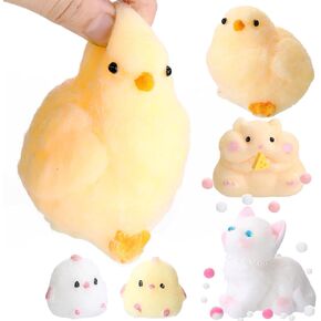 Hydren 5 pcs دجاج الهامستر Cat Dog Squeeze Teays Toys Handmade Cat Squeeze Pitch لطيف تململ الإجهاد الإجهاد الهدايا الحسية (نمط لطيف)