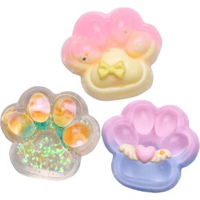مصنوعة يدويًا 3pcs ألعاب Cat Paw Squeeze ، Cat Cat Paw الإجهاد الذي يتخلى عن لعبة السيليكون الحسية ، لعبة الارتداد البطيئة الهلام اللطيفة Kawaii التضخيم ، عيد ميلاد الحفلات.