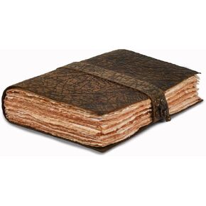 LEATHER VILLAGE Handmade Vintage Journal for Men & Women - Lock Closure - Watercolor Deckle Edge Cotton Paper for Drawing, Writing & Sketching- 200 Pages- Distressed Brown- 10x7 inches