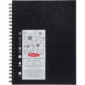 Derwent Sketch Book ، لوحة رسم للكتب الكبيرة ، A4 ، 8.27 × 11.69 بوصة حجم الورقة ، سلك ، أغطية صلبة ، 86 ورقة (2301607)