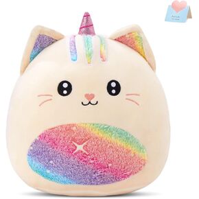 Athionsu مقاس 14 بوصة Cat Plush Plush Plush Plush Soft و Ruged Lucked Toy For Toddler Girls and Boy