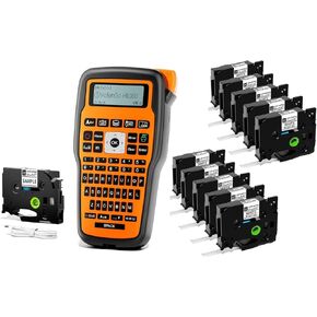 Label Maker Machine with-Tape, Wire Label Maker Waterproof Labels, Ptouch Label Tape 12mm 0.47 White Laminated 10-Pack