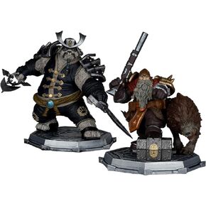 McFarlane Toys - World of Warcraft Dwarf Hunter: Beastmaster & Marksman and Pandaren: Monk & Rogue 1:12 Possiped Deluxe 2PK Gold Label