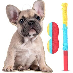 SOTIFF Dog Piñata Puppy Game Game Set Dog Shape Piñata مع قناع عصا الخفافيش لعصا عصيدة للحيوانات الأليفة
