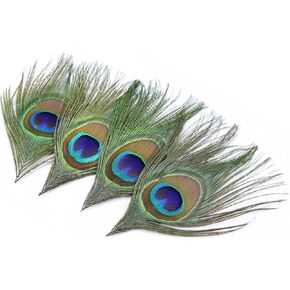 50pcs Natural Peacrock Rieathers Green Big Eyes Trhected Peacock Feathers for Diy Crafts Arts Carnival Maskerade Mask Accessories Histrical Hair Associor