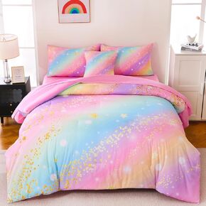 DORCAS 6 Pcs Cat Full Bedding Set for Girls,Cat Full Comforter Sets with Sheets for Girls Teens Kids