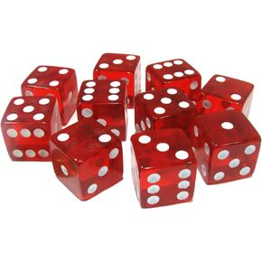 10pcs 19mm 6 جوانب النرد الشفاف الشفافة الزهر الأكريليكي الزهر