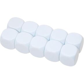 Shapenty 25mm ستة جوانب جولة فارغة جولة حافة أكريليك النرد مكعبات للعبة العائلة DIY رقم رسالة ملصقات ألوان قصة مخصصة جعل الحفل العد لصالح ، 10pcs (أبيض)