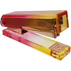Dnyta Acrylic Staplers for Desk Gradient Colour Stapler Desktop Stapler Office Accessories Cute Staplers for Desk Office (Red-Yellow Gradation)