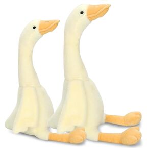 2PCS متعدد العناصر غوس حيوان محشو - 19.7 "لعبة أوزة مع 15.7" بطة أفخم ، أوزة ، والأوس