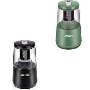 JARLINK 2 Pack Electric Pencil Sharpener, Heavy-Duty Helical Blade to Fast Sharpen, Auto Stop for No.2/Colored Pencils(6-8mm), USB/Battery Operated in School Classroom/Office/Home