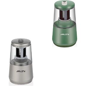 Jarlink 2 Pack Electric Pencil Sharpener ، شفرة حلزونية شديدة التحمل لتوقف سريعًا ، التوقف التلقائي لأقلام الرصاص رقم 2/ملونة (6-8 مم) ، USB/البطارية في الفصل الدراسي/المكتب/المنزل