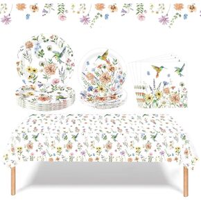 Zhehao 101 PCS زخارف زهرية زهرية زهرية الزهور البرية الطائر الطائر الطين القابل للتصرف في أدوات المائدة الأزهار الأزهار لوحات منديل زخارف الحفلات للحديقة نزهة استحمام الطفل