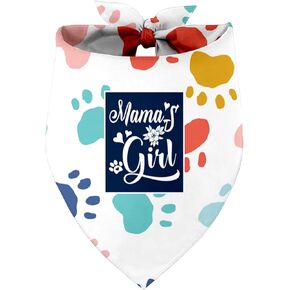Mama's Girl Dog Mom's Girl Gift Bandana - ملحق وشاح للحيوانات الأليفة ، مطبوعة للكلاب الصغيرة إلى الكبيرة (M10)