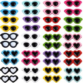40pcs نظارة شمسية صغيرة للحرف اليدوية ، Easygoo Colorful Mini Sunglasses Beads Flatback Heasses for Diy Jewelry Scrapbooking Phone shell craft accessories (40)