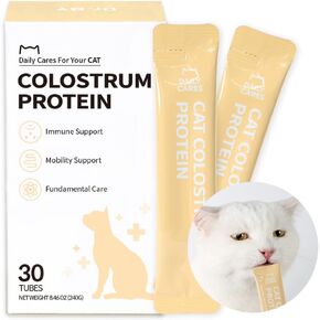 Dr.By Cat Colostrum Protein - دعم الدعم المناعي لعق القطط والقطط مع اللبأ ، حليب الماعز وبروتين مصل اللبن ، يعزز دعم الأمعاء ودعم التنقل ، الدجاج (حزمة واحدة ، 30 تهمة)