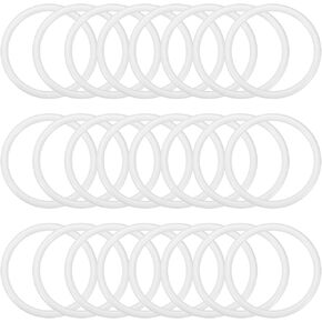Patikil 1.3 بوصة حلقات حلم الماسك ، 24 قطعة من البلاستيك Macrame الزهور الزهرية طوق للسيارة DIY الحرف الزفاف الزواج الزفاف ، أبيض