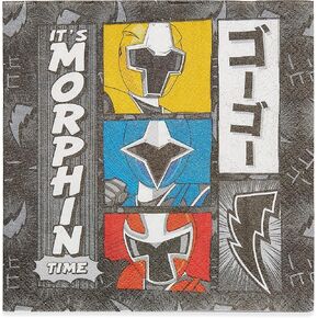 Amscan Power Rangers Ninja Steel Luncheon Paper Napkins - 6.5" x 6.5" - Multicolor - Pack of 16