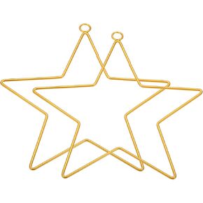 Patikil 10 بوصة حلقات الحلم الماسك ، 2 PCS Metal Star Shape Macrame Weath Floral Ring Flor