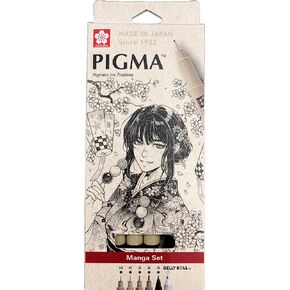 Sakura Pigma Micron - أصباغ Fineliner أقلام - 005/01/05/08/Gellyroll 0.5 مم/فرشاة غرامة - حالة الورق 6 - الحبر الأسود