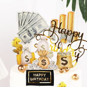10pcs كعكة عيد ميلاد سعيد مجموعة Topper ، بيلار فاتورة علامة كب كيك أعلى الأغطية الأموال زخارف موضوع لعيد ميلاد عيد ميلاد عيد الشكر ديكور عيد الميلاد