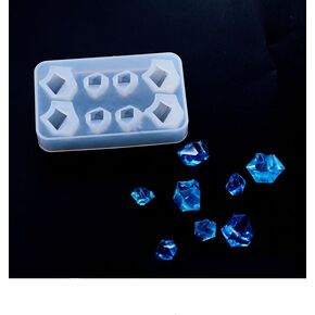 Silicone Mold 8-Cavities for 3D Diamond Gem Epoxy Resin Casting Mold Ice Molds for DIY Crystals Small Stone Jewelry Making Craft 2.2cm 1.5cm
