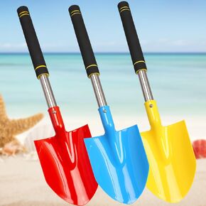 Beach Shovels for Kids,3PC 29Inch Beach Sand Shovels Toys for Digging Heavy Duty Stainless Steels with D-Grip Handle Sturdy Scoop Seaside Kids Tool Lightweight Gift Set (28inch)
