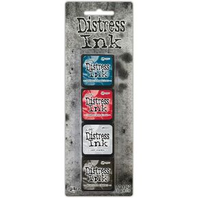 Tim Holtz Ranger Mini Mini Ink Kit 18 (يشمل مارينر غير المحسوب ، و lumberjack منقوشة ، و lost shadow ، و timber المحرقة) ، متعدد الألوان ، 1 × 1 سم