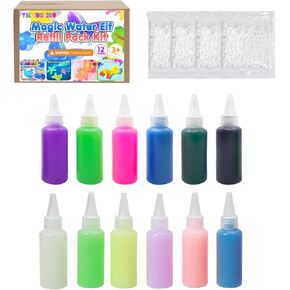 Magic Water Elf Toy Toy Kit ، Aqua Fairy Water Gel Kit مع 12 هلام (6 ألوان نقية ، 6 توهج في الظلام) و 4 عبوات مسحوق السحر. مثالي لهدايا أعياد الميلاد ، فنون وحرف DIY مجموعات STEM للأطفال