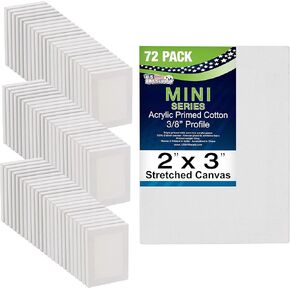 ألوان فنية للفنون الأمريكية 2x3 Mini للطلاء ، 72 Pack Back Bulk Small Enderged Canvas Professional Professional - مثالي للفنون والحرف اليدوية
