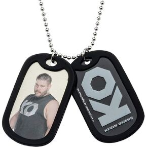 WWE Kevin Owens Stainless Steel 24" Double Dog Tags Necklace