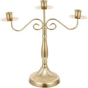 Beavorty Vintage 3 Arms Metal Candelabra Candlesticks Holder Elegant Taper Candle Stick Holder Decorative Desktop Candle Stand for Wedding Farmhouse Christmas