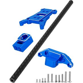 RC Chassis Brace Kit Proprads Part for 1/10 Slash 4x4 LCG ، Slash 4x4 LCG VXL ، Rustler 4x4 ، Rustler 4x4 VXL ، Aluminium W/Carbon Carbon Fiber Brace ، Titanium