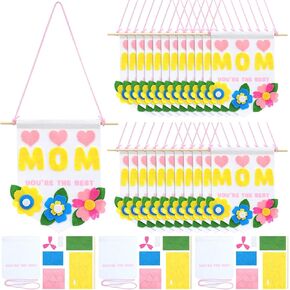 24 PCS عيد الأم مجموعة الحرف Mini Mothers Day Banner Lanner For Kids Bulk Holiday Mom Gail