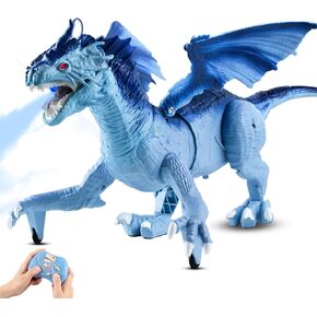 لعبة Dragon Dragon عن بُعد للأطفال برأس 360 درجة متمايئًا ، وتجول ، ورش وضوء - ألعاب روبوت التحكم عن بعد للأطفال - أحمر