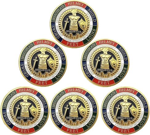 مجموعة Armor of God Challenge Coin Coin Coin التذكارية (حزمة 6) in Kuwait