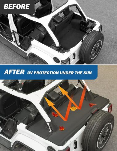 JOYTUTUS Tonneau Cover Compatible with Wrangler JKU 4 Doors, JK Cargo Trunk Cover Tailgate Cover JK Accessories for 2007-2018 Wrangler JK Unlimited in Saudi Arabia