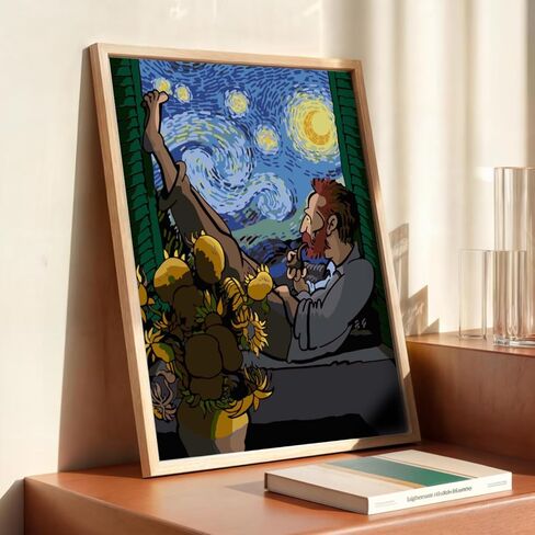 Paint by Numbers Kit for Adults,Cat Color by Numbers for Adults,DIY Acrylic Watercolor Oil Painting,Starry Night Cat Number Painting Suitable for Home Wall Decoration (16x20 in) in Kuwait