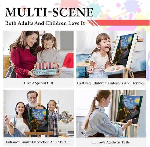 Paint by Numbers Kit for Adults,Cat Color by Numbers for Adults,DIY Acrylic Watercolor Oil Painting,Starry Night Cat Number Painting Suitable for Home Wall Decoration (16x20 in) in Kuwait