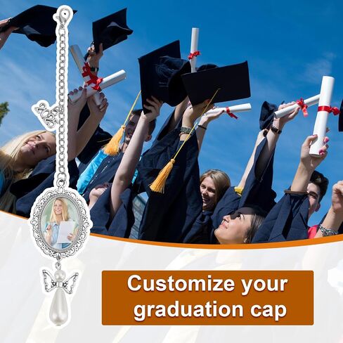 BOXOB Graduation Tassel Photo Charm, Class of 2025 Graduation Memorial Tassel Charm Personalized Graduation Cap Pendant for Decorations DIY Keepsake Gown Ceremony (2 Photo Frames) in Saudi Arabia