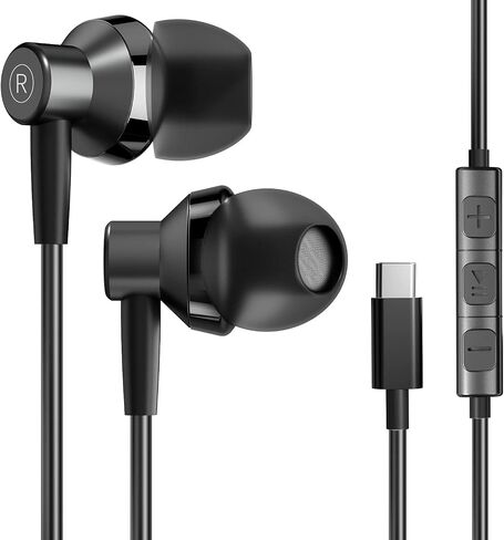 USB Type C Headphone 4 Pack, USB C Earphones Type C Headphones Stereo with Microphone Volume Control Compatible with Samsung Galaxy S20+/S21/S20/Google Pixel/OnePlus/Xiaomi and Android Smartphones in Kuwait